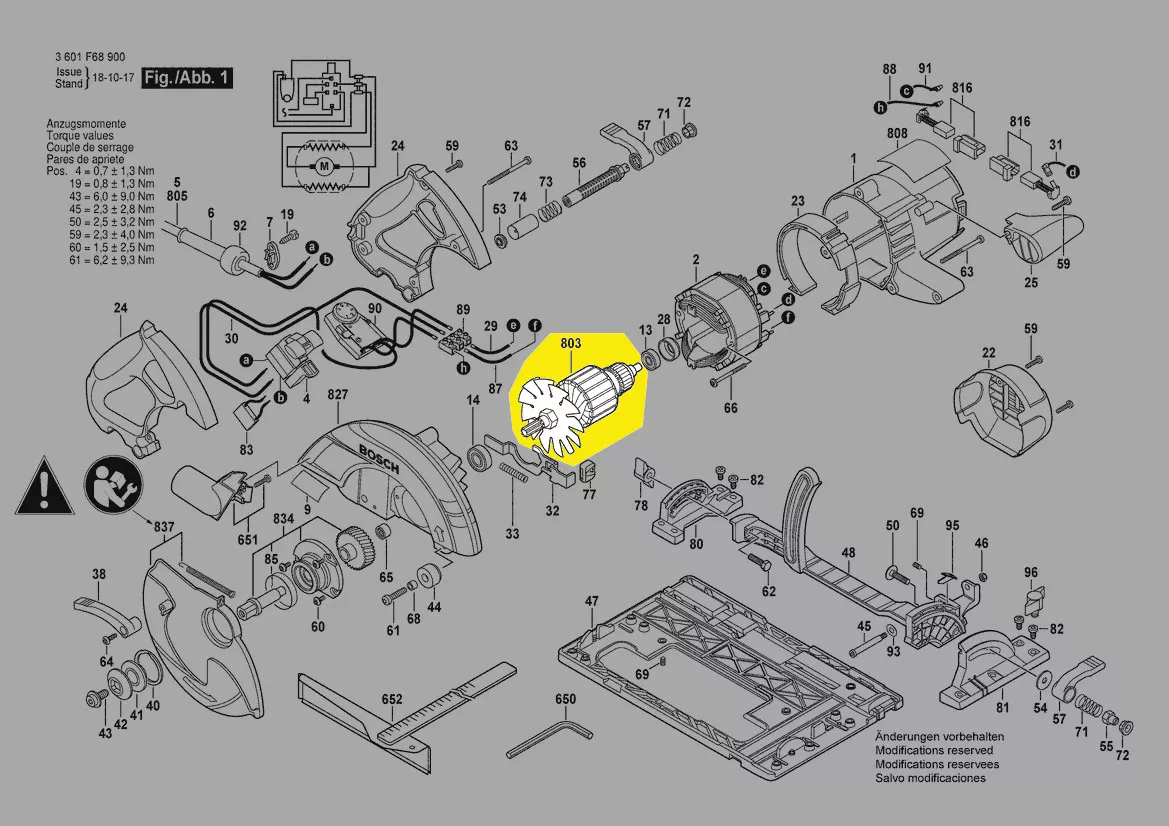 Induit BOSCH réf. 1 619 X01 696